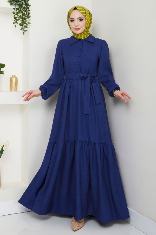 Modaselvim NET 20%+20% DISCOUNT IN THE CARD Dress 3025HBS856 Navy Blue