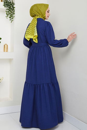 moda selvim Dress 3025HBS856 Navy Blue - Thumbnail