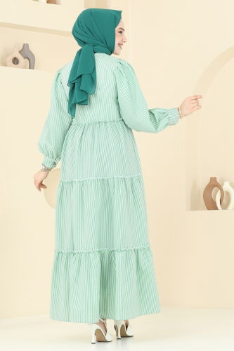 moda selvim Dress 3025TBL694 Green - Thumbnail