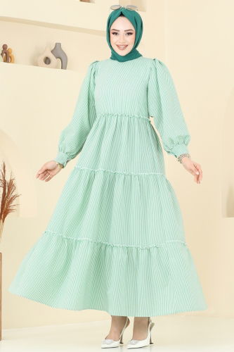 moda selvim Dress 3025TBL694 Green - Thumbnail