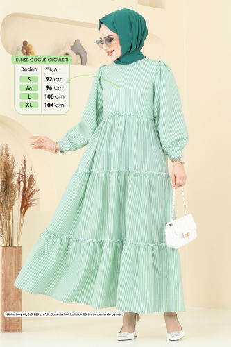 moda selvim Dress 3025TBL694 Green - Thumbnail