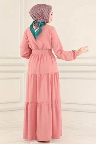 moda selvim Dress 302BM387 Dried Rose - Thumbnail