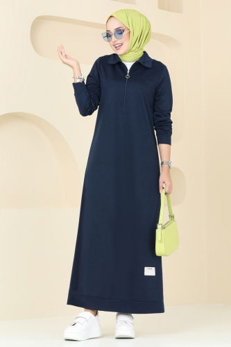 moda selvim Dress 302DVL817 Navy Blue - Thumbnail