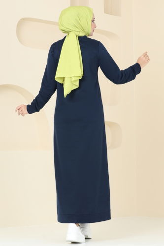 moda selvim Dress 302DVL817 Navy Blue - Thumbnail