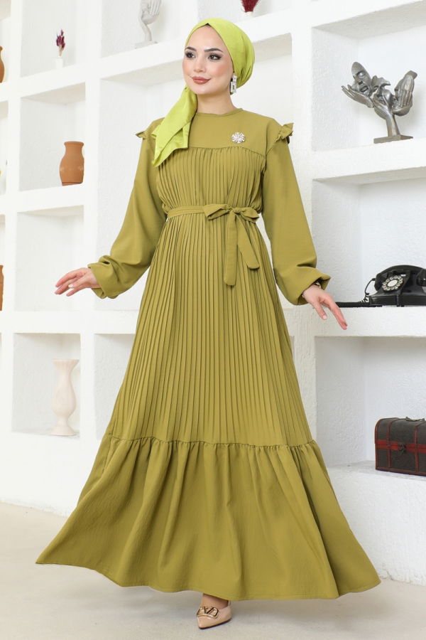 Dress 3030HBS856 Oil Green - 1