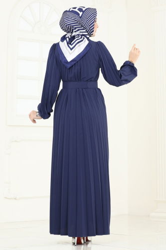 moda selvim Dress 3031HBS856 Navy Blue - Thumbnail