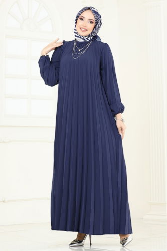 moda selvim Dress 3031HBS856 Navy Blue - Thumbnail