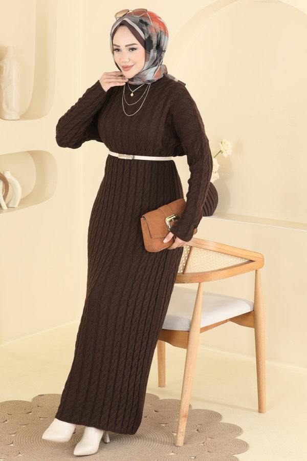 Dress 3031KLN570 Brown - Moda Selvim