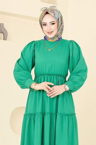 moda selvim Dress 3033TBL694 Green - Thumbnail