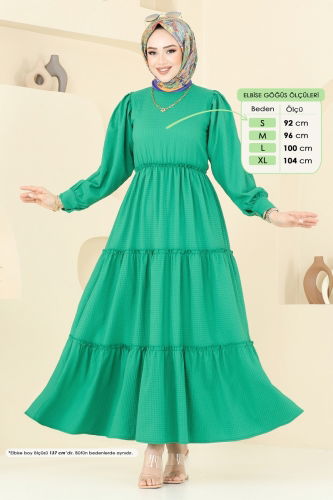 moda selvim Dress 3033TBL694 Green - Thumbnail