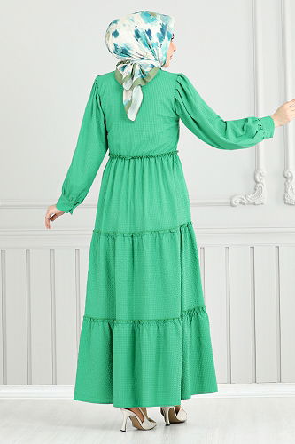 moda selvim Dress 3033TBO1101-M Green - Thumbnail
