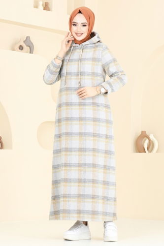 moda selvim Dress 3043KTR750 Gray - Thumbnail