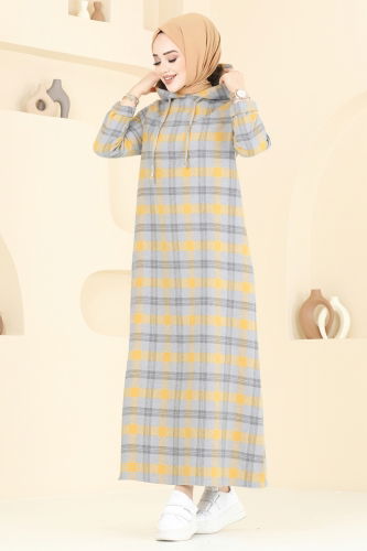 K.T.R. - Dress 3043KTR750 Mustard & Gray