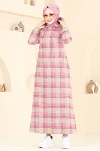 moda selvim الفستان بينك آند فيجن 3043KTR750 - Thumbnail