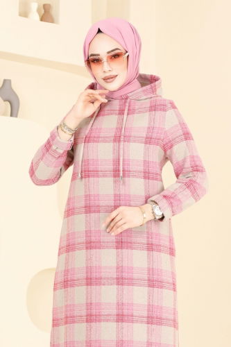 moda selvim الفستان بينك آند فيجن 3043KTR750 - Thumbnail