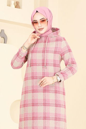 moda selvim الفستان بينك آند فيجن 3043KTR750 - Thumbnail