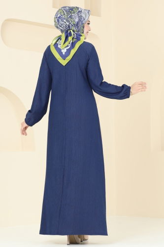 moda selvim Dress 3045HBS856 Navy Blue - Thumbnail