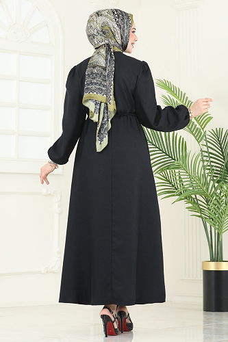 moda selvim Dress 3050KTR750 Black - Thumbnail