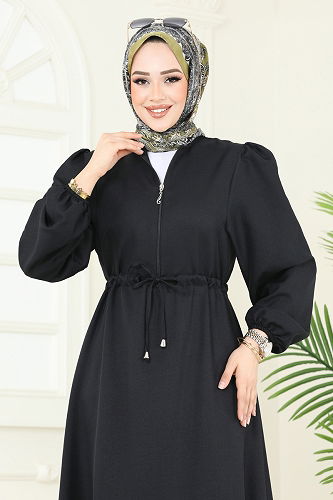 moda selvim Dress 3050KTR750 Black - Thumbnail