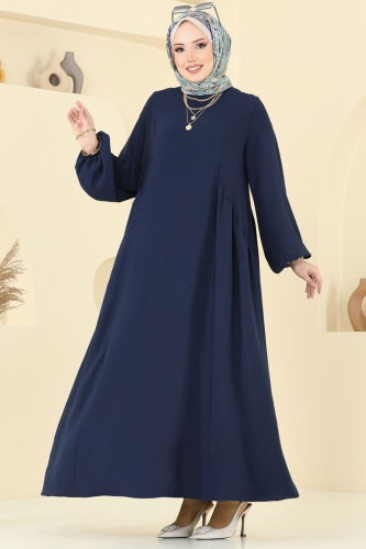 moda selvim Dress 3051KTR750 Navy Blue - Thumbnail