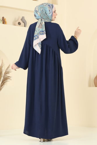 moda selvim Dress 3051KTR750 Navy Blue - Thumbnail