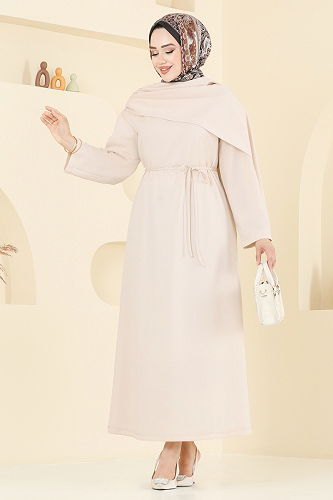 moda selvim Dress 3057KTR750 Beige - Thumbnail