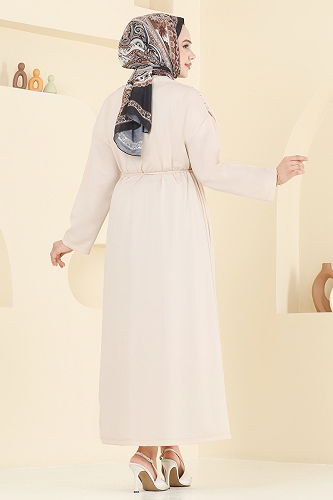 moda selvim Dress 3057KTR750 Beige - Thumbnail