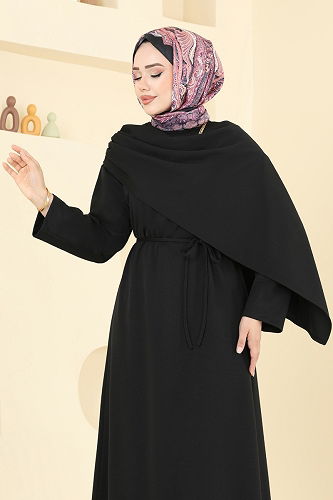 moda selvim Dress 3057KTR750 Black - Thumbnail