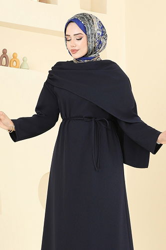 moda selvim Dress 3057KTR750 Navy Blue - Thumbnail