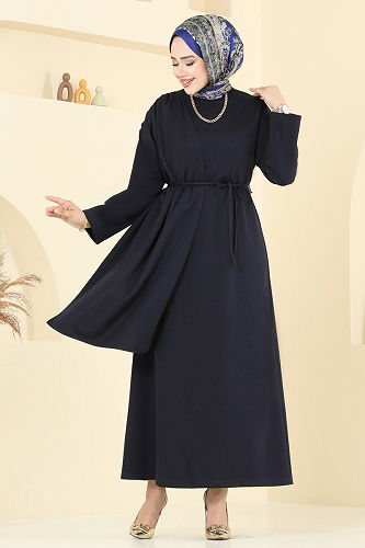 moda selvim الفستان كحلي 3057KTR750 - Thumbnail