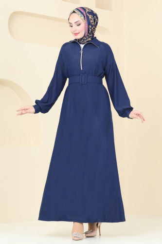 H.B.S. - Dress 3058HBS856 Navy Blue