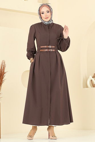 moda selvim Dress 3060KTR750 Brown - Thumbnail