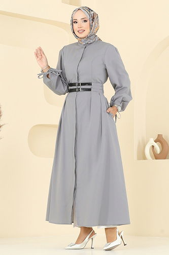 moda selvim Dress 3060KTR750 Gray - Thumbnail