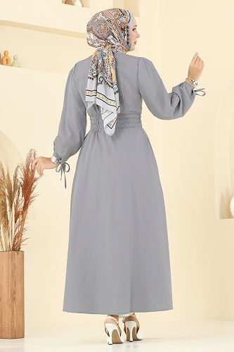 moda selvim Dress 3060KTR750 Gray - Thumbnail