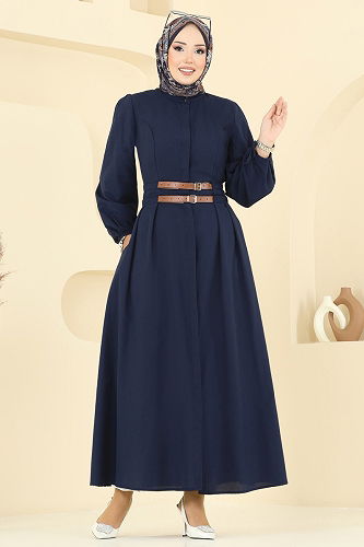 moda selvim الفستان كحلي 3060KTR750 - Thumbnail