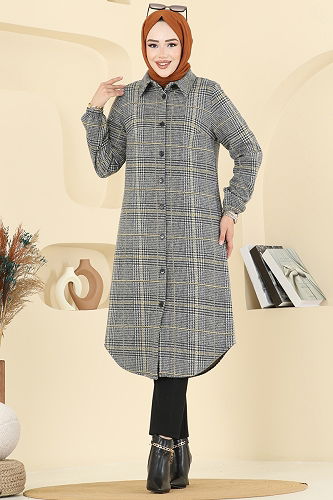 moda selvim Tunic 3062KTR750 Gray - Thumbnail