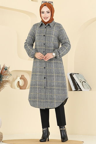 moda selvim Tunic 3062KTR750 Gray - Thumbnail