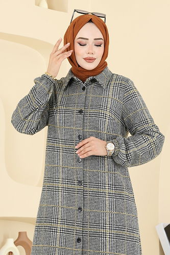 moda selvim بلوز رمادي 3062KTR750 - Thumbnail