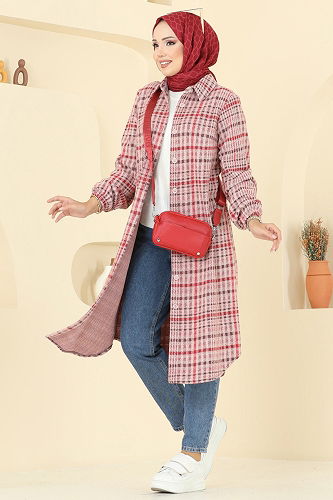 moda selvim Tunic 3062KTR750 Pattern 1 Red - Thumbnail