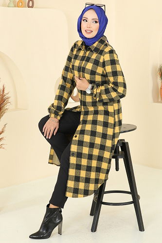 moda selvim Tunic 3062KTR750 Pattern 3 Mustard - Thumbnail