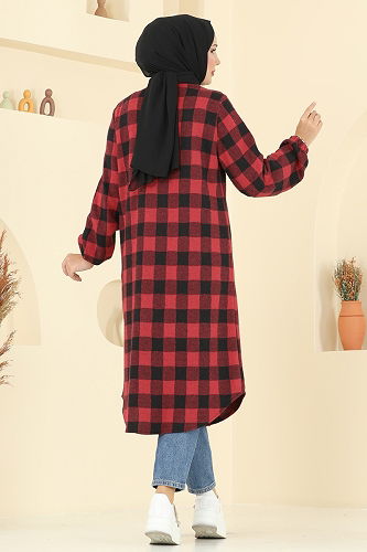 moda selvim بلوز نمط 3 أحمر 3062KTR750 - Thumbnail