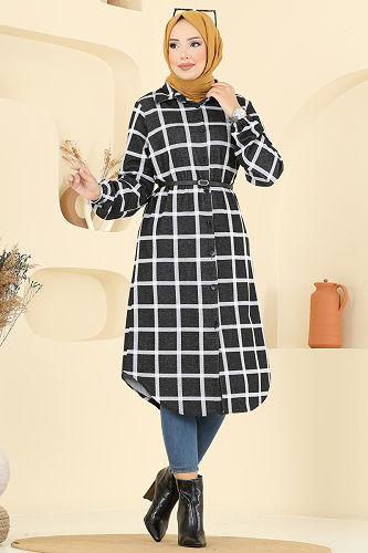 moda selvim Tunic 3062KTR750 Pattern 4 Black - Thumbnail