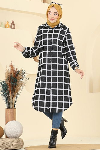 moda selvim Tunic 3062KTR750 Pattern 4 Black - Thumbnail