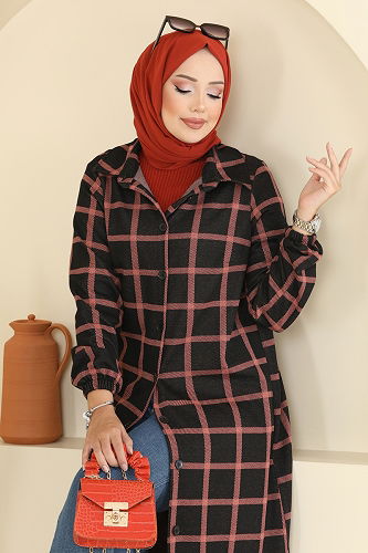 moda selvim Tunic 3062KTR750 Pattern 4 Tan - Thumbnail