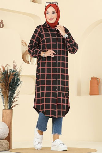 moda selvim Tunic 3062KTR750 Pattern 4 Tan - Thumbnail