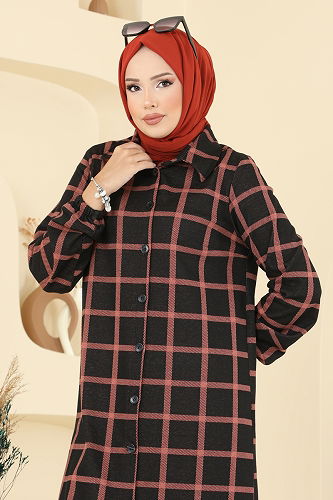 moda selvim Tunic 3062KTR750 Pattern 4 Tan - Thumbnail