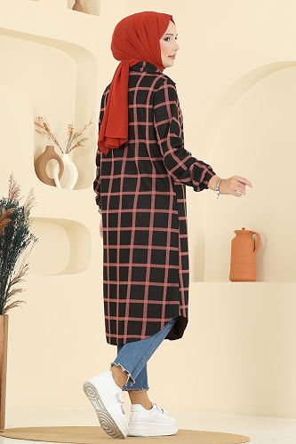 moda selvim بلوز نمط 4 عسلي 3062KTR750 - Thumbnail