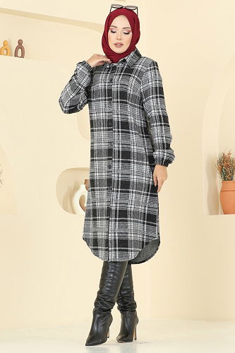 moda selvim بلوز نمط2 أسود 3062KTR750 - Thumbnail