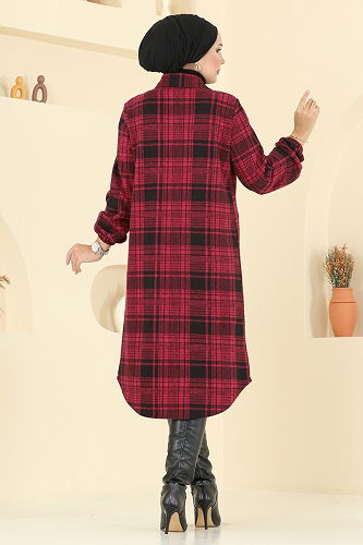 moda selvim Tunic 3062KTR750 Pattern2 Red - Thumbnail