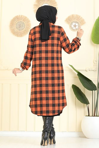 moda selvim Tunic 3062KTR750 Pattern3 Oranj - Thumbnail